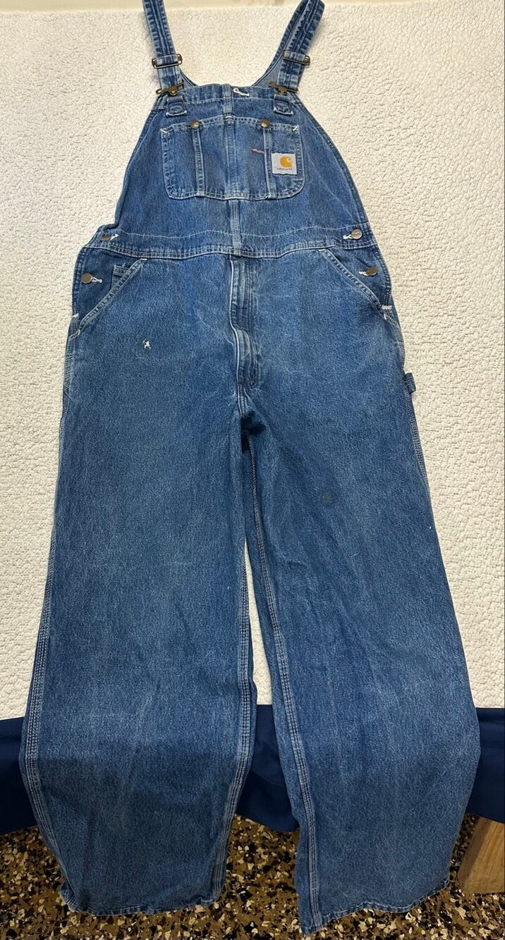 Carhartt Mens Loose Fit Denim Bib Overalls Size 36